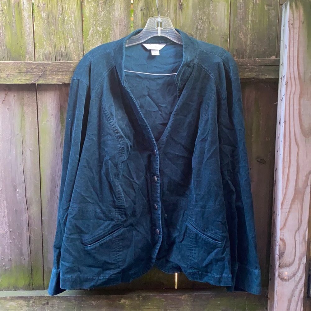 CJ Banks green corduroy jacket sz. 2X